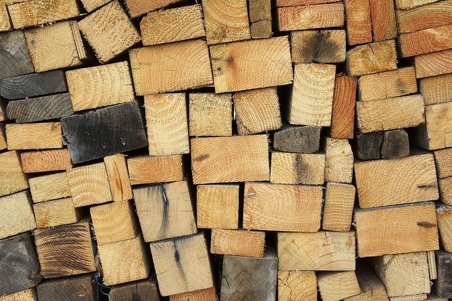 closeup photo of pile of timbers, wood, log, firewood, also clearly sense