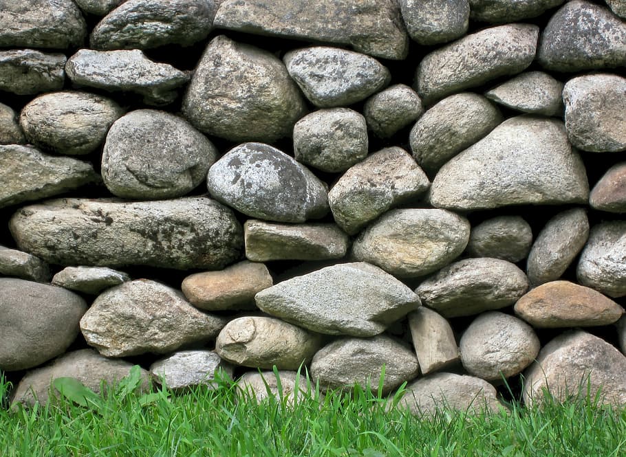 stones, grass, wall, large group of objects, full frame, solid HD wallpaper
