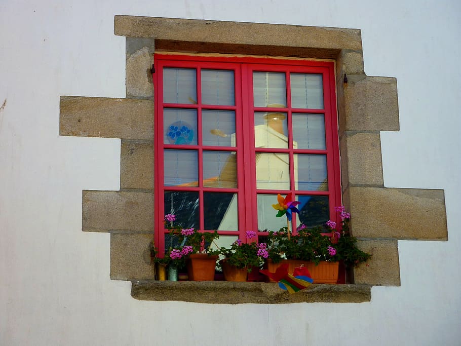 building, facade, window, red, architecture, home, modern, structure HD wallpaper