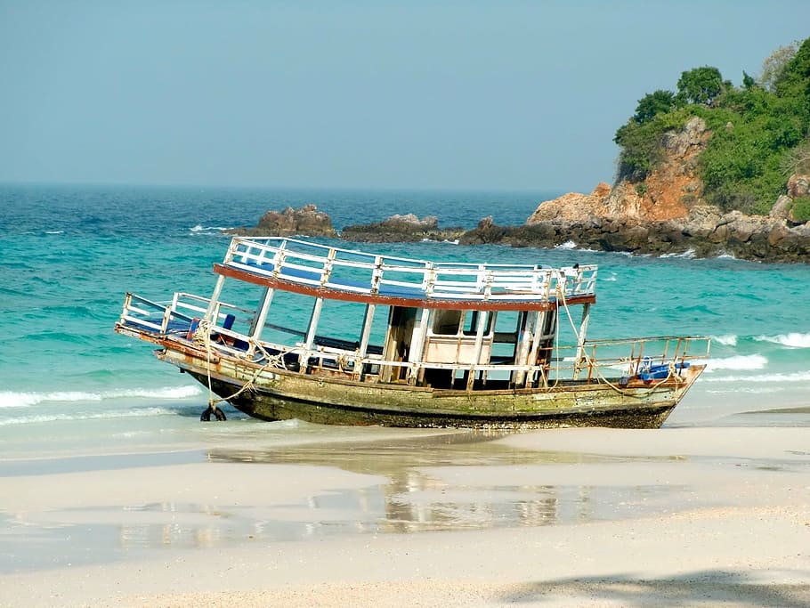 ship, boot, lagoon, booked, holiday, beach, summer, sea, water HD wallpaper