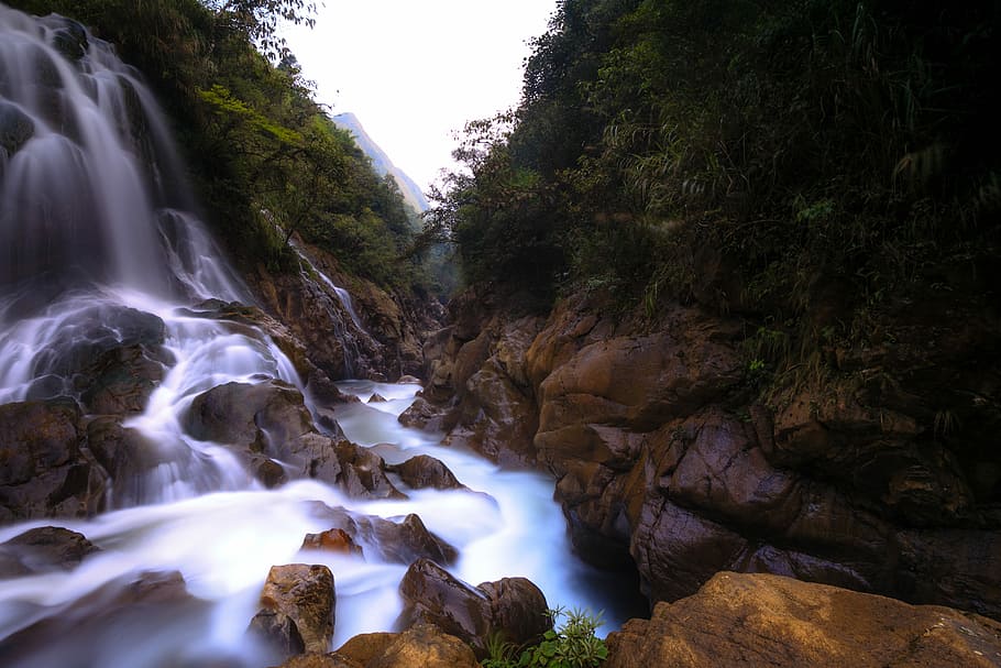 water falls during daytime, vietnam, sa pa, lao cai, the waterfall, HD wallpaper