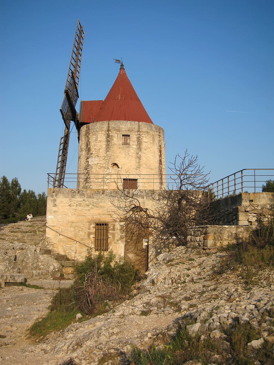 provence, mill, daudet, architecture, tower, history, church HD wallpaper
