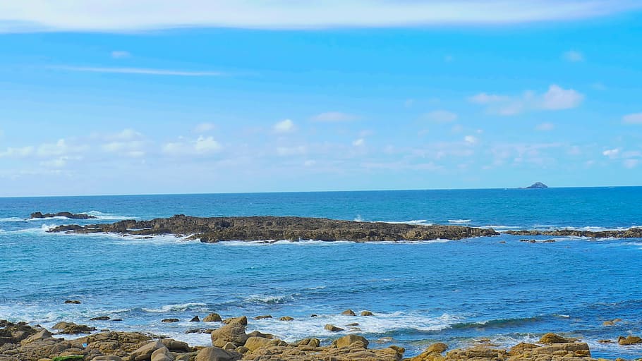 cornwall, sea, england, uk, coast, coastline, cornish, beach HD wallpaper