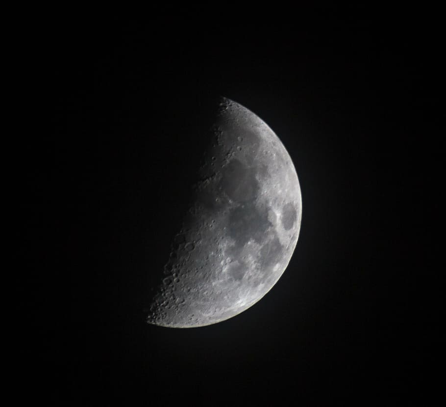 half moon, space, sky, astronomy, night, galaxy, universe, planet HD wallpaper