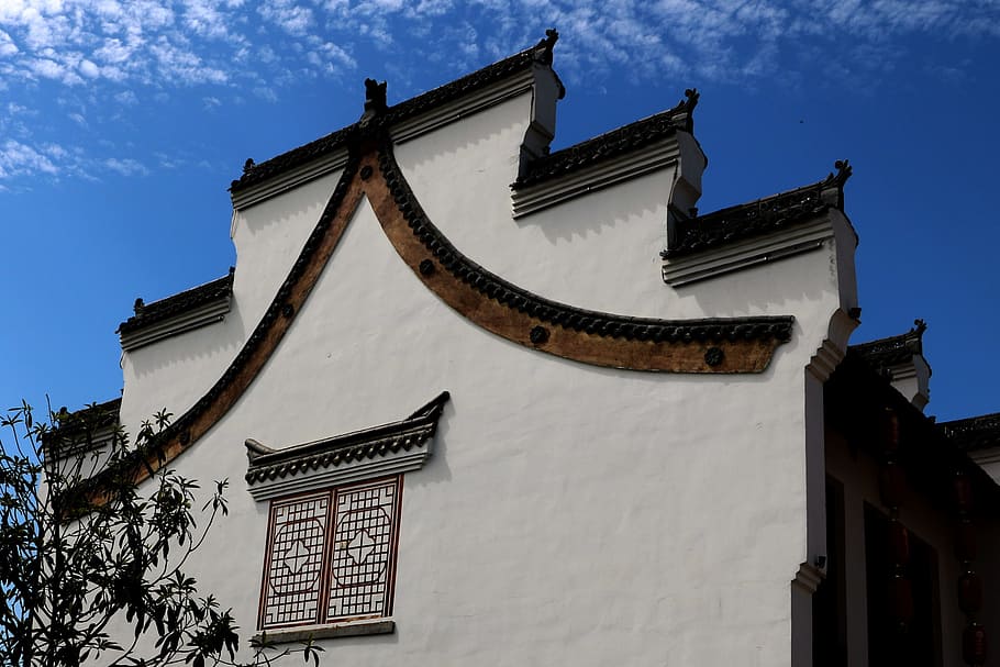 china, shaanxi, ginger 嫄 water, building exterior, architecture HD wallpaper