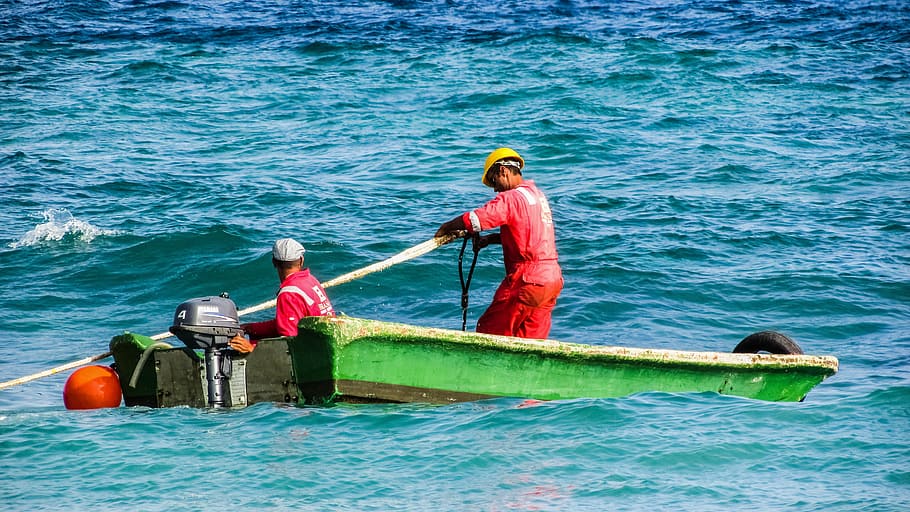 workers, boat, working, maritime, uniform, red, safety, nautical Vessel HD wallpaper