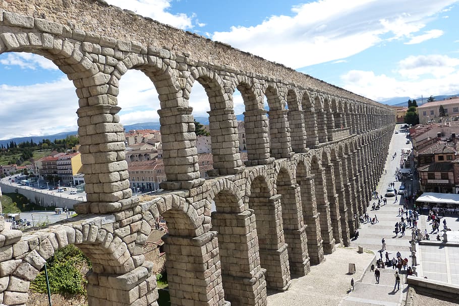 aqueduct, segovia, bridge, architecture, built structure, history HD wallpaper