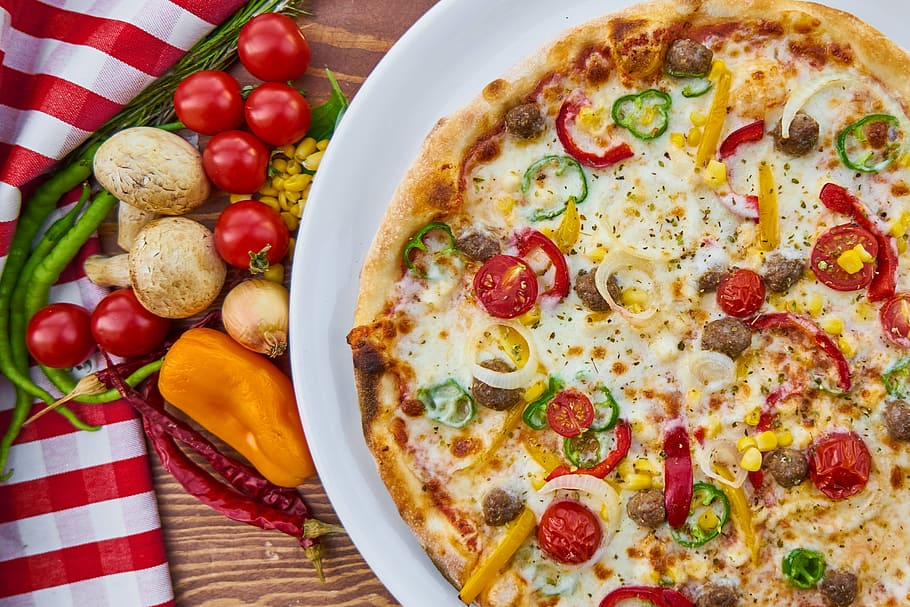 pizza, dough, hot, italian, food, photography, delicious, pepper, HD wallpaper