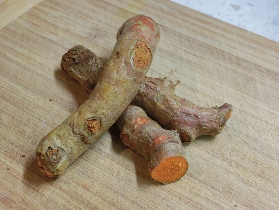three brown, turmeric, healthy, root, vegetables, spice, food HD wallpaper