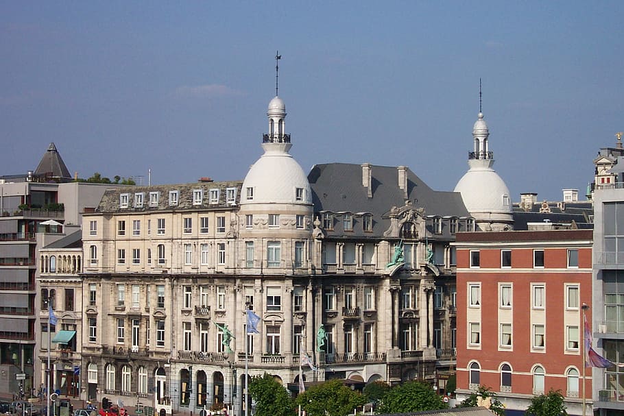 Large building in Antwerp, Belgium, city, photo, public domain, HD wallpaper