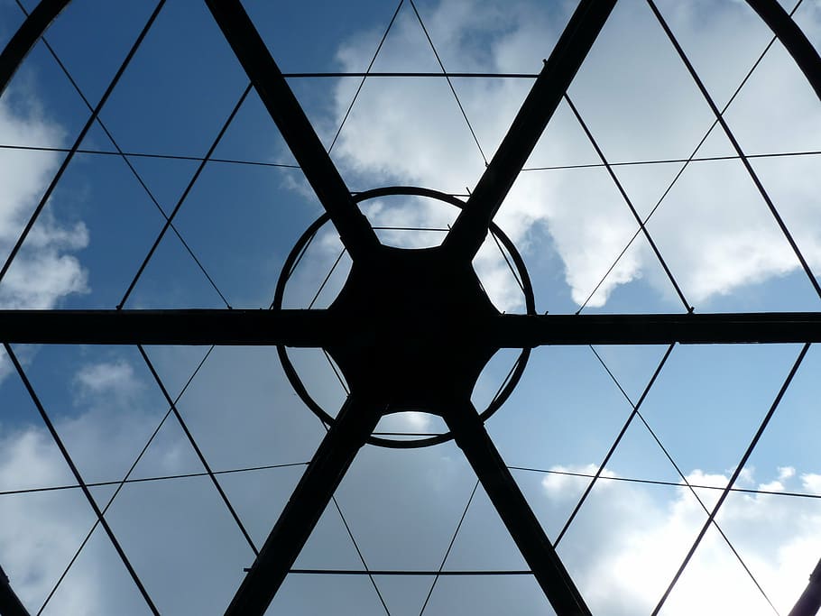 sky, architecture, summer, blue sky, landmark, hexagon, steel HD wallpaper