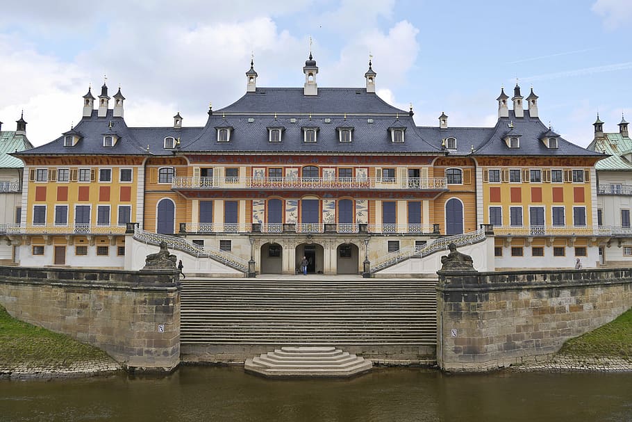 castle, dresden, elbe, pillnitz, saxon switzerland, saxony HD wallpaper