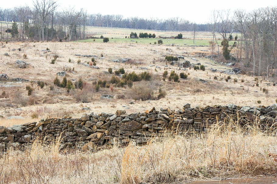 Civil War, Gettysburg, Battlefield, stone fence, military, history, HD wallpaper