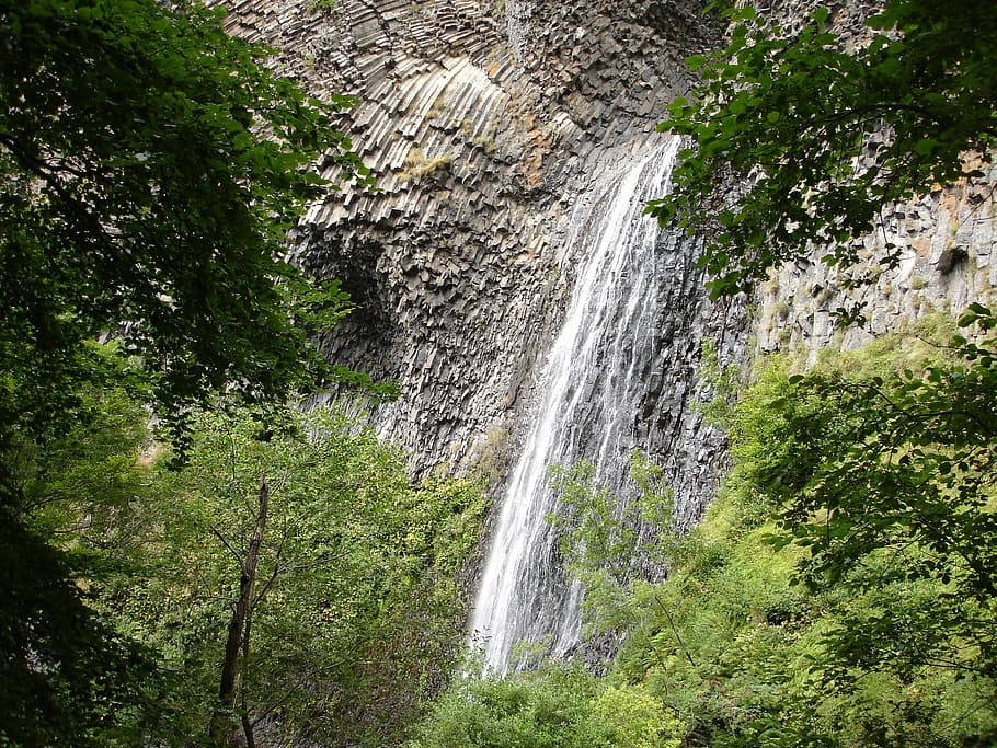 Columnar Basalt, Prisms, basalt prisms, stone, rock, ardeche, HD wallpaper