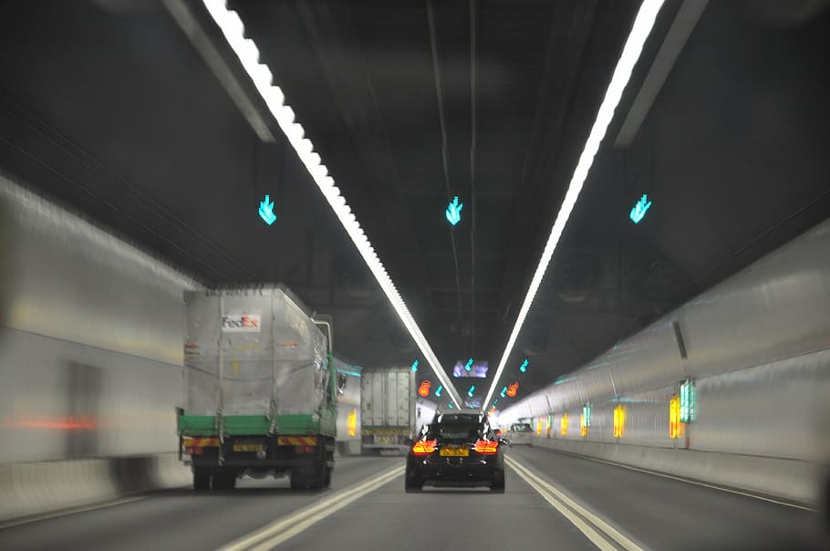 tunnel, highway, high speed, transportation, illuminated, motion HD wallpaper