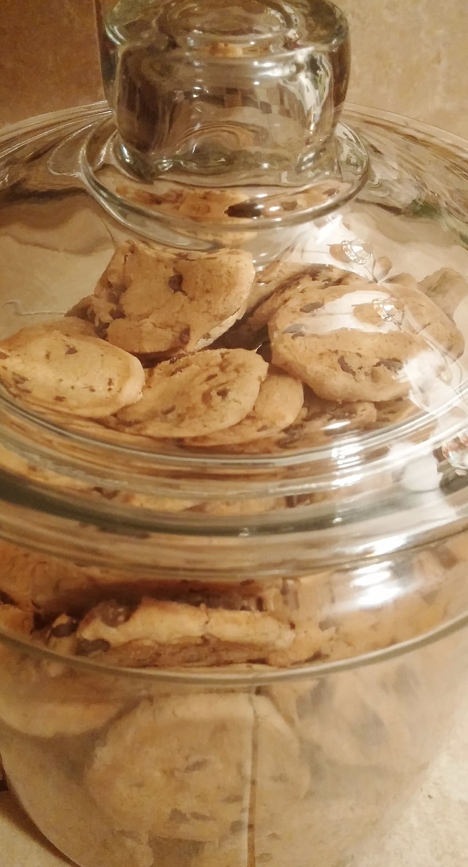 cookie jar, cookies, chocolate chip, biscuits, food, glass HD wallpaper