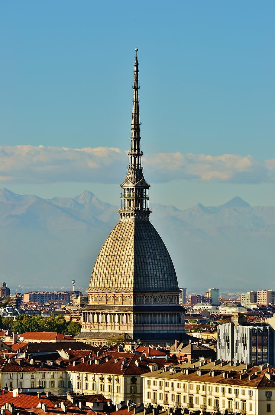 dome tower, torino, mole, italy, antoneliana, piemonte, landscape, HD wallpaper