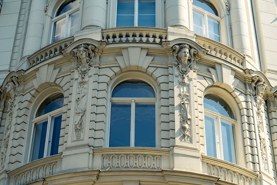facade, window, architecture, building, house facade, old building HD wallpaper