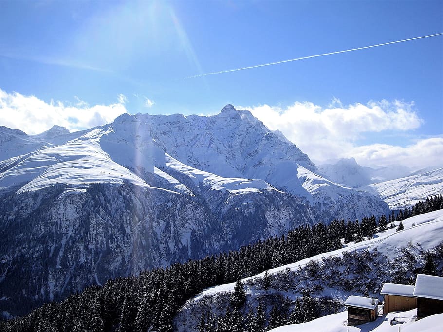 winter, snow, mountains, alpine, wintry, cold, white, snow landscape HD wallpaper