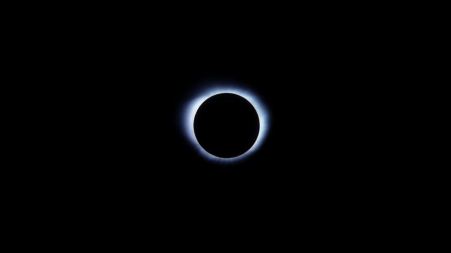 low angle photo of solar eclipse, solar eclipse digital wallpaper