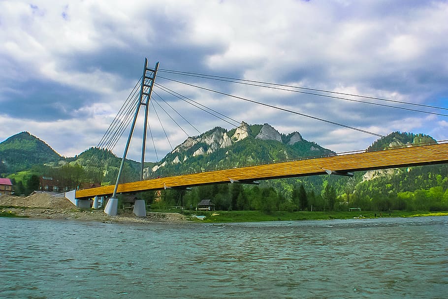 river, bridge, slovakia, mountain, nature, landscape, bridge - Man Made Structure HD wallpaper
