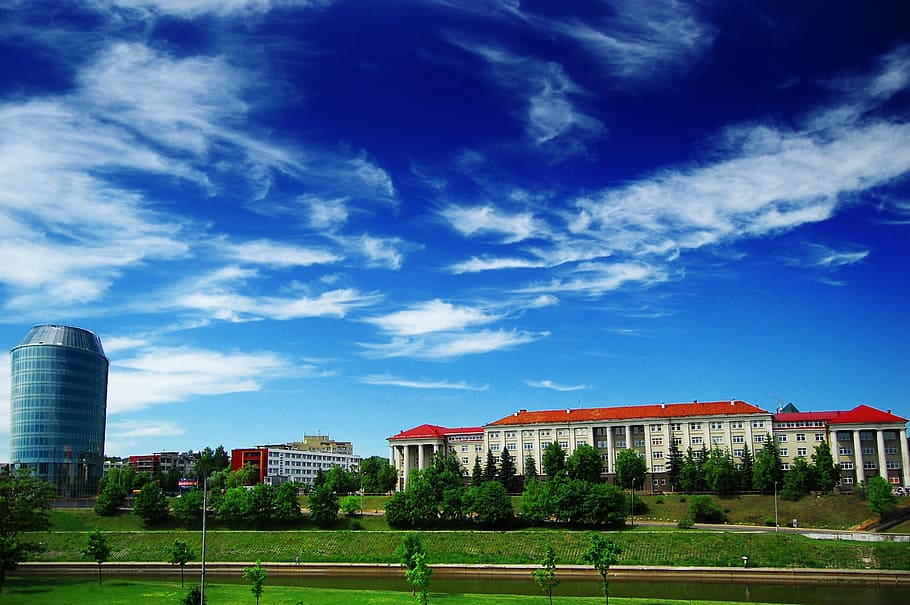photo of white 3-story building, university, vilnius, lithuania, HD wallpaper