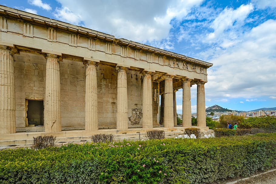 Hephaestus, Athens, Greek, Greece, temple, classical, architecture, HD wallpaper