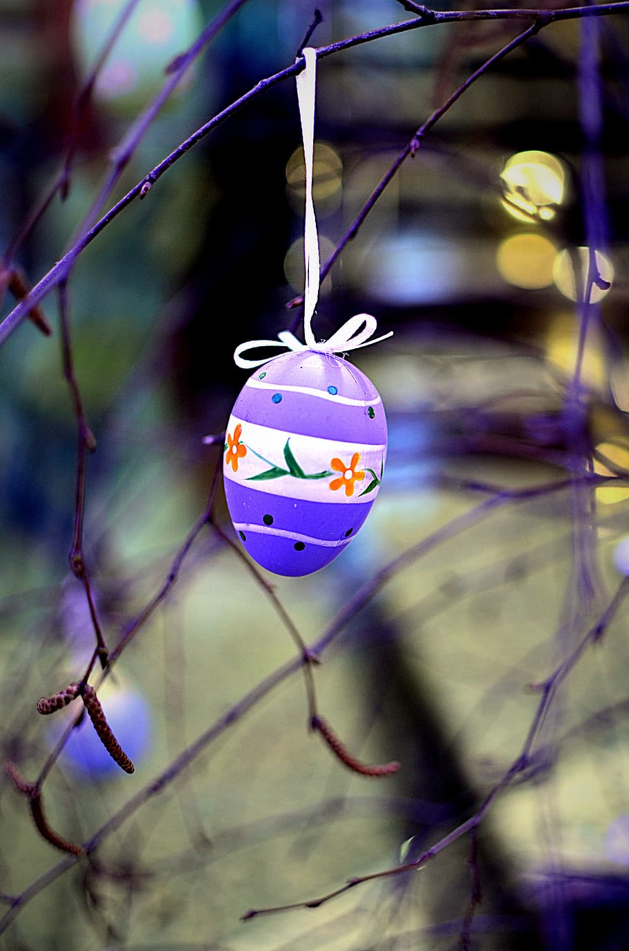 pendant lamp, easter egg, hanging, decoration, celebration HD wallpaper