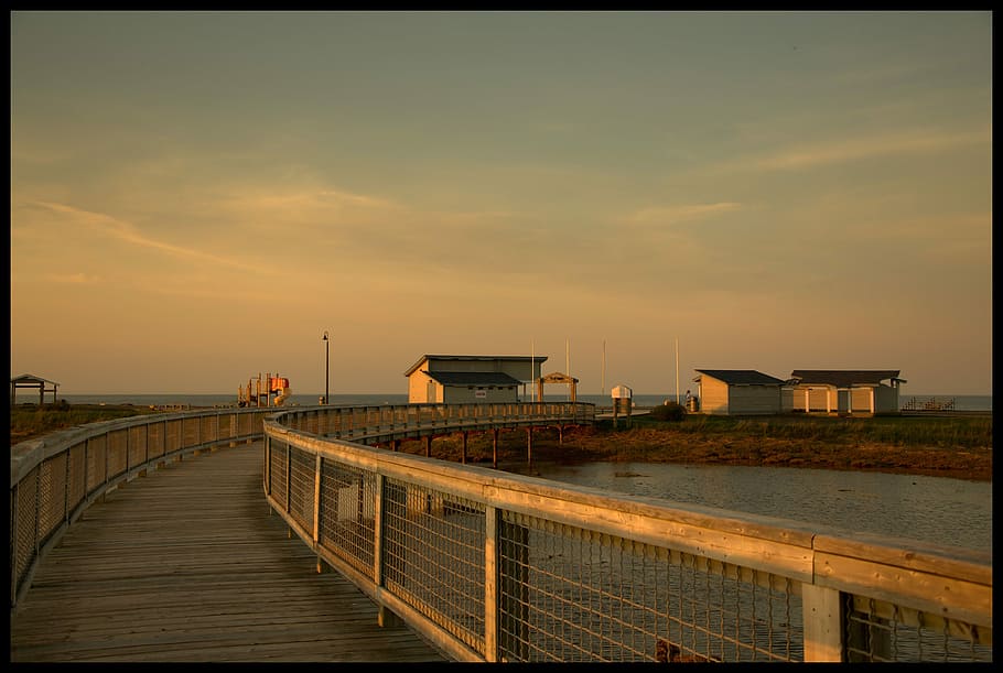 Walkway, Bridge, Footbridge, Pathway, wood, ocean, water, wooden HD wallpaper
