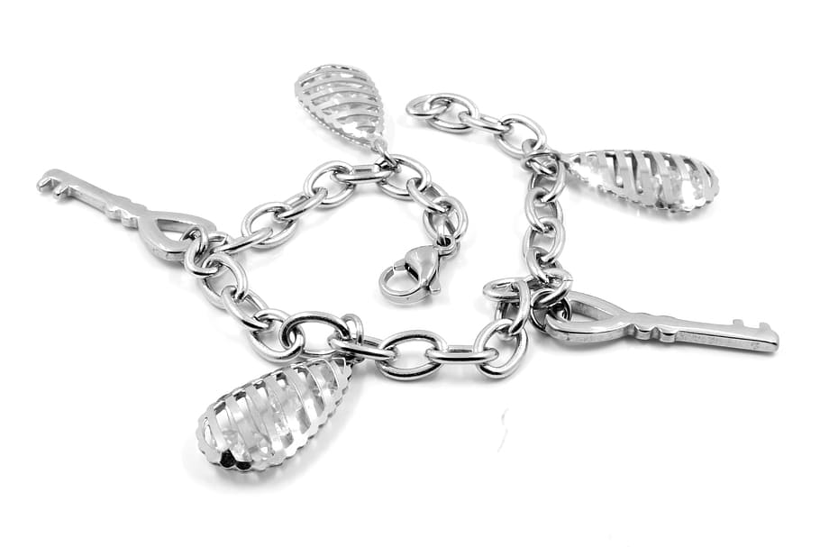 stainless, background, white, bracelet, steel, gold, jewelry HD wallpaper