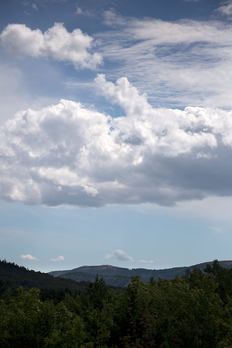 Green Mountain Under Cloudy Sky during Daytime, beautiful, clouds HD wallpaper