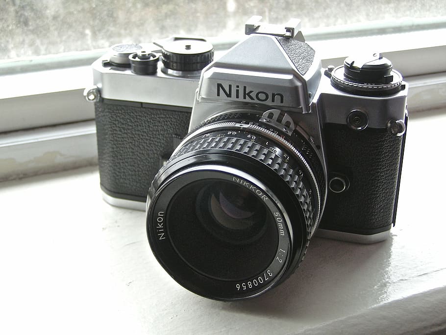 Nikon DSLR camera near glass window, entrepreneur, tech, selfie HD wallpaper