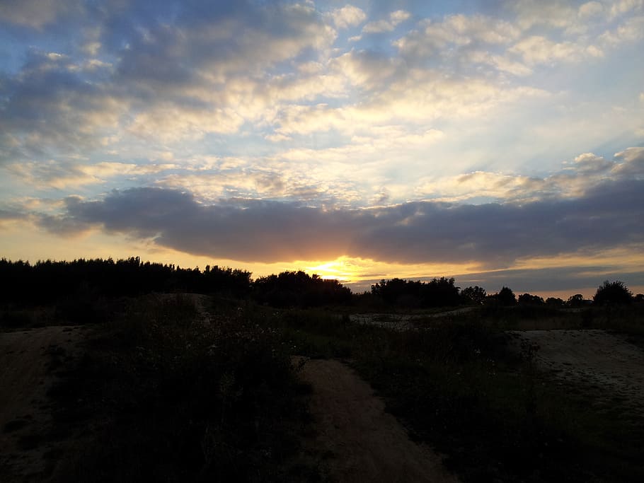 sunset, nature, clouds, sky, cloud - sky, tranquil scene, tranquility HD wallpaper
