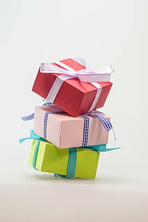 piled-up assorted-color gift box, made, package, loop, packet loop HD wallpaper