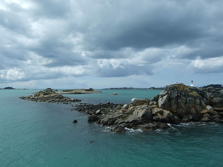Finistère, Pointe Du Raz, Rocks, side, sea, ocean, nature HD wallpaper