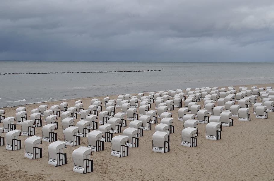 Beach Chair, Island, Rügen, seaside resort, sellin, binz, rügen island, HD wallpaper