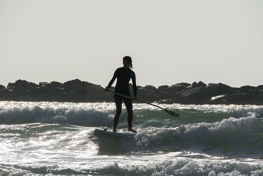 beach, wave, surfer, water, sea, water sports, wetsuit, surfboard HD wallpaper