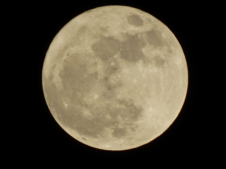 Moon, Dark, Black, night, full moon, circle, astronomy, moon surface HD wallpaper