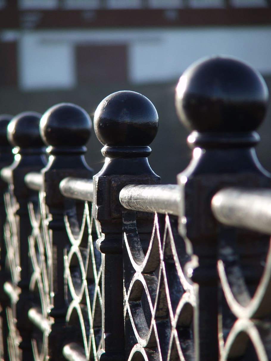 architecture, posts, pattern, shape, ironwork, metal, no people HD wallpaper