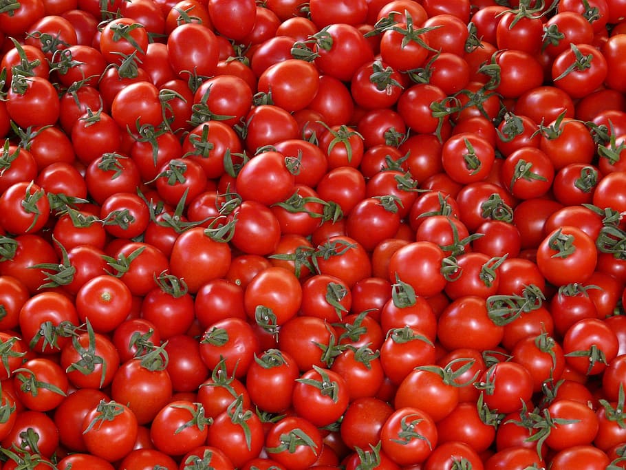 Tomatoes, Vegetables, Red, Delicious, market, stand, food, solanum lycopersicum, HD wallpaper