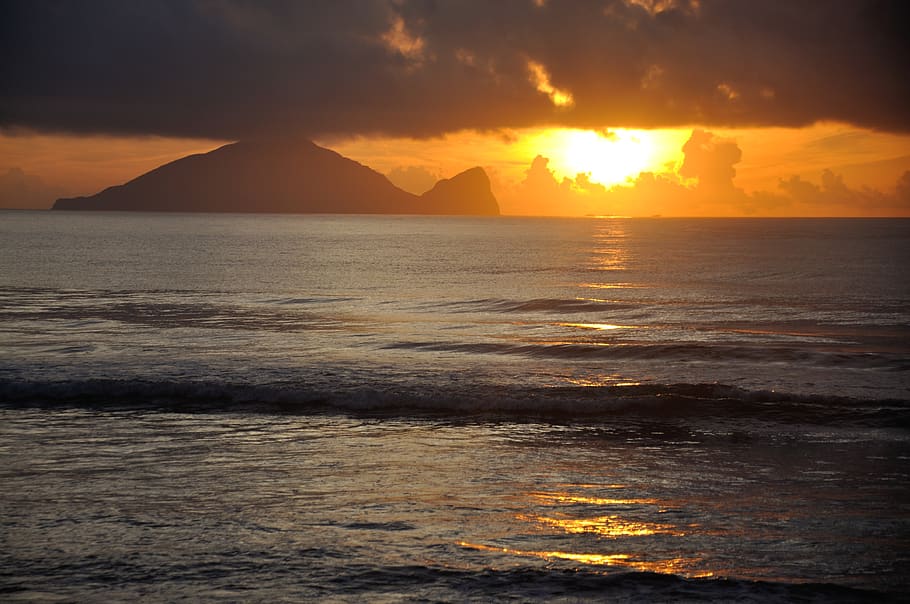 ilan, wushi harbor, sea, sunrise, water, sky, sunset, beauty in nature, HD wallpaper