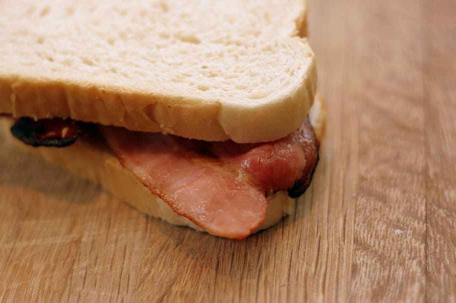 bacon, sandwich, bread, snack, food, meat, lunch, breakfast, HD wallpaper