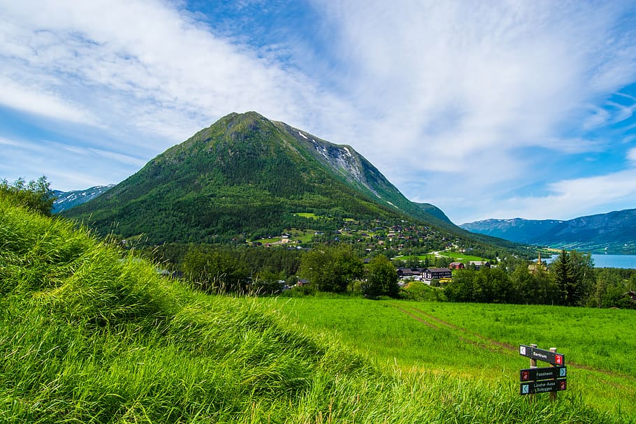 mountain, norway, landscape, scenics - nature, plant, beauty in nature HD wallpaper
