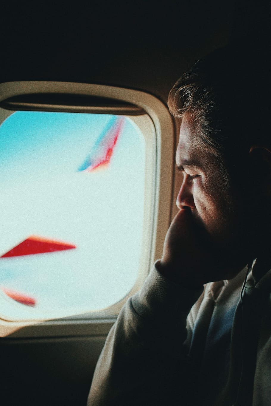 man in the vehicle watching window, photo of man facing airplane window, HD wallpaper