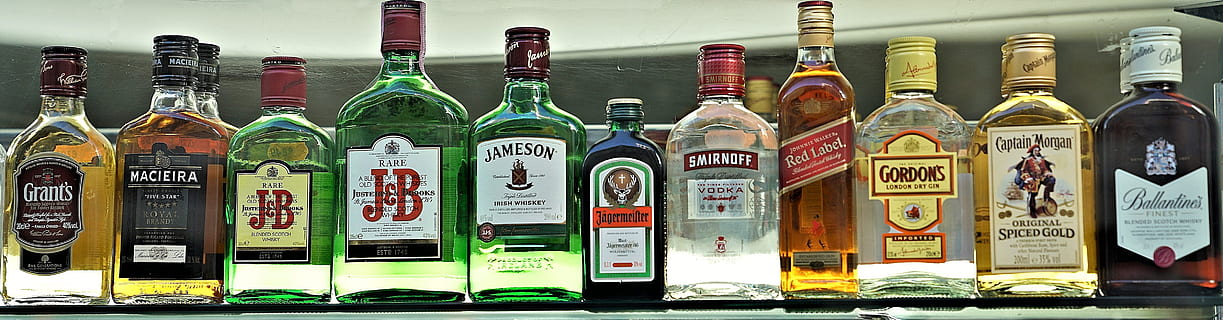 assorted-brand bottle lot, alcoholic, drinks, spirits, whiskey HD wallpaper