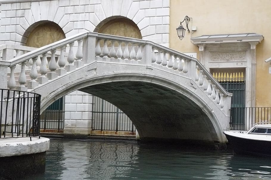 venice, bridge, canal, architecture, built structure, water HD wallpaper