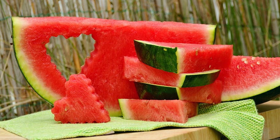 watermelon sliced into pieces, fruit, red, pulp, juicy, refreshment HD wallpaper