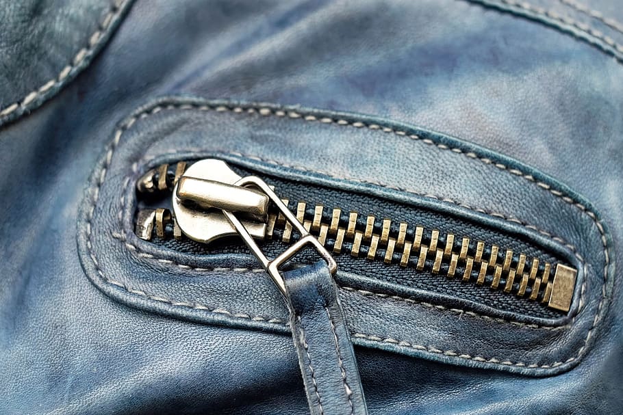 blue leather textile, zip, metal, shiny, close, jeans, close-up HD wallpaper