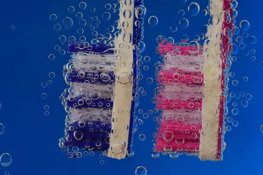 toothbrush, blue, clean, hygiene, body care, brush head, toothbrush head HD wallpaper