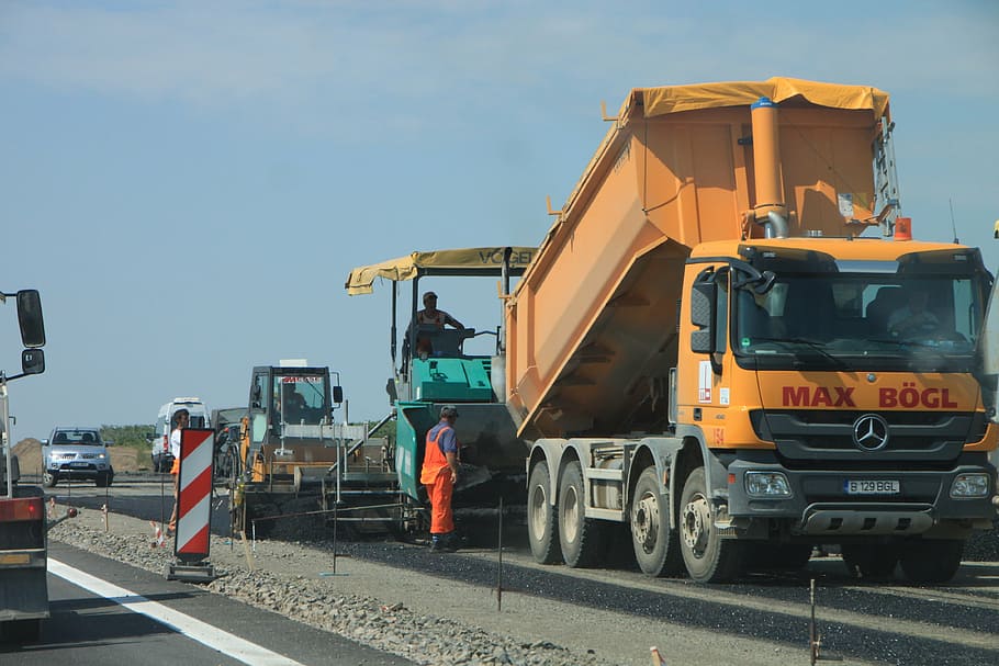 caterpillar, construction, heavy, highways, machinery, road HD wallpaper